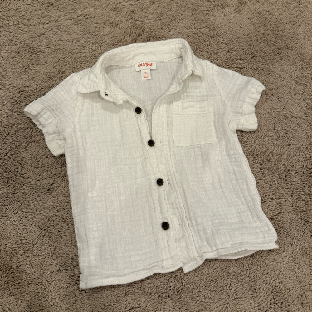 Cat & Jack Light Button-Down Linen Kids Shirt